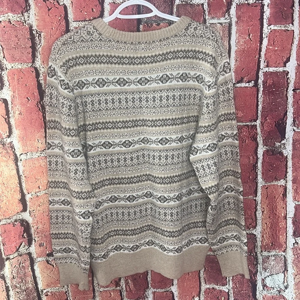 J.crew Supersoft lambswool-blend Fair Isle crewneck sweater men’s size Large New
